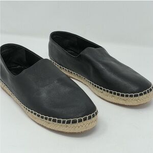 Opening Ceremony Black Leather Espadrilles